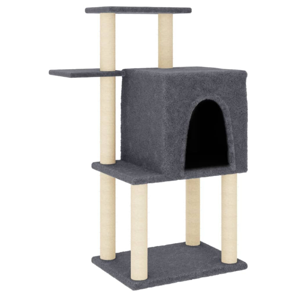 (dark grey) vidaXL Cat Tree with Sisal Scratching Posts Pet Cat Scratch Tower Light Grey