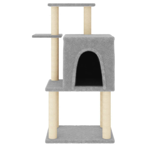 VidaXL (light grey) vidaXL Cat Tree with Sisal Scratching Posts Pet Cat Scratch Tower Light Grey 2