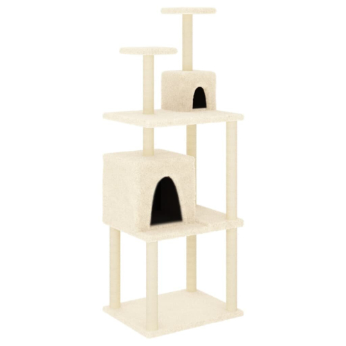 VidaXL (cream) vidaXL Cat Tree with Sisal Scratching Posts Pet Cat Scratch Tower Light Grey 1