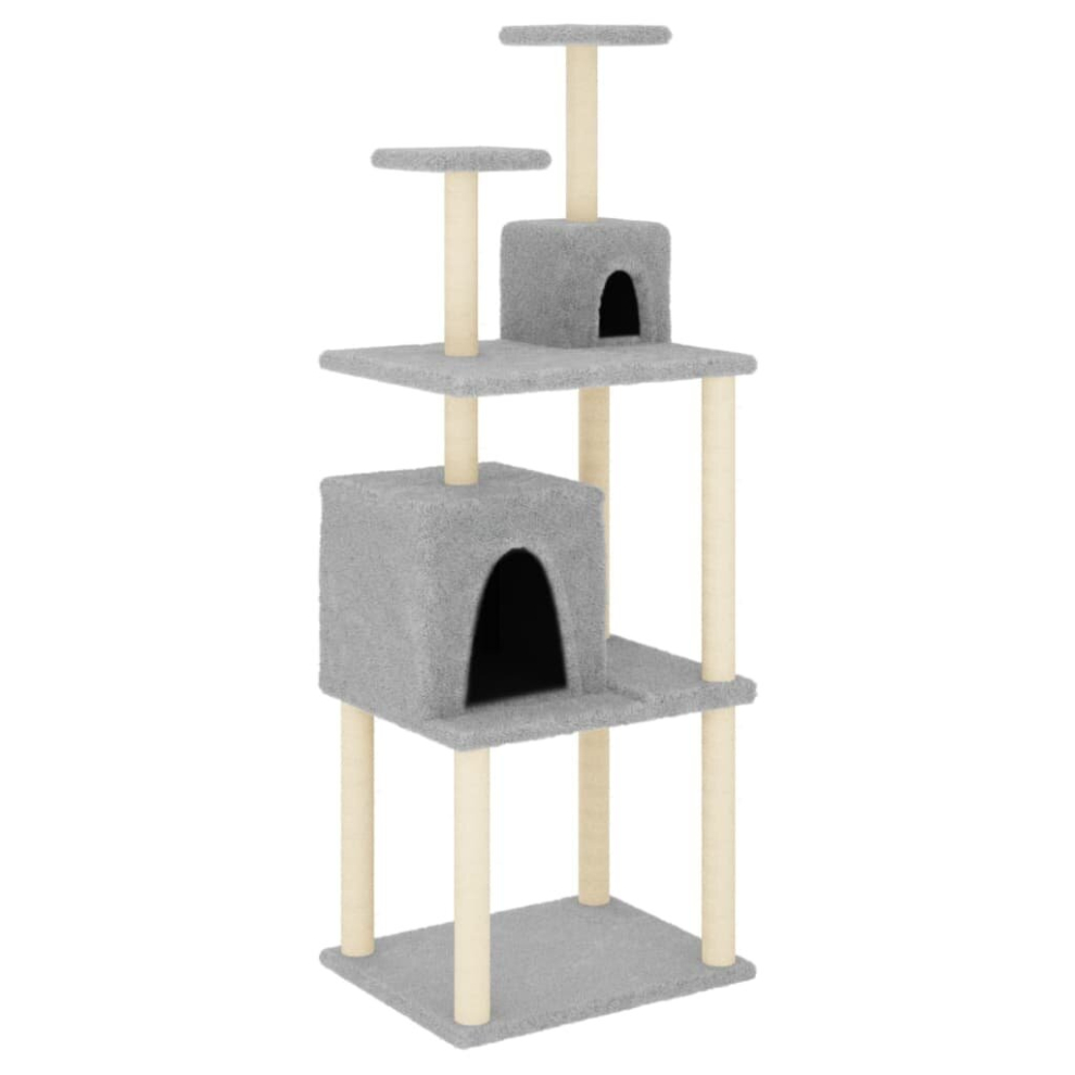 (light grey) vidaXL Cat Tree with Sisal Scratching Posts Pet Cat Scratch Tower Light Grey