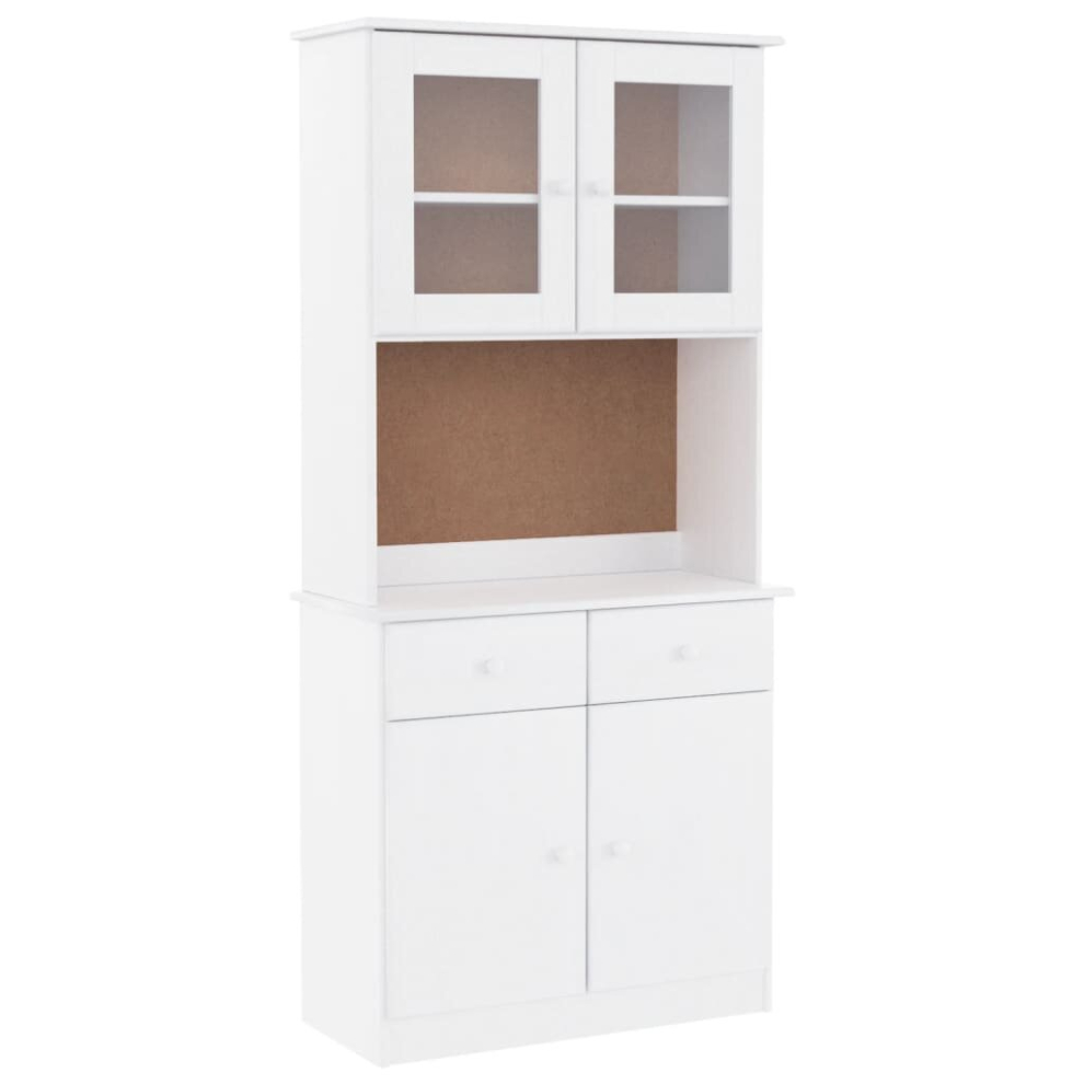 (white) vidaXL Highboard Sideboard Side Cabinet Storage Cabinet Solid Wood Pine ALTA