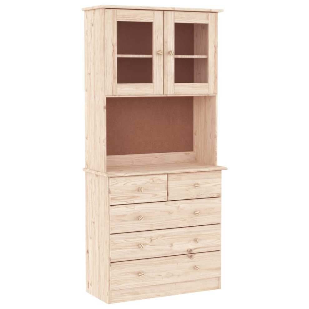 Vidaxl (Brown) Highboard Sideboard Side Cabinet Storage Cabinet Solid Wood Pine Alta Brown