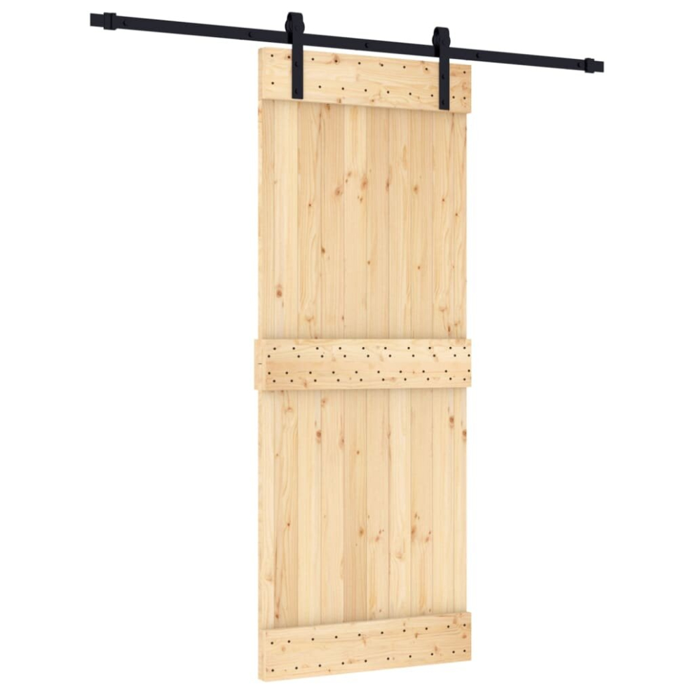 vidaXL Sliding Door Barn Door with Hardware Set Interior Door Solid Wood Pine