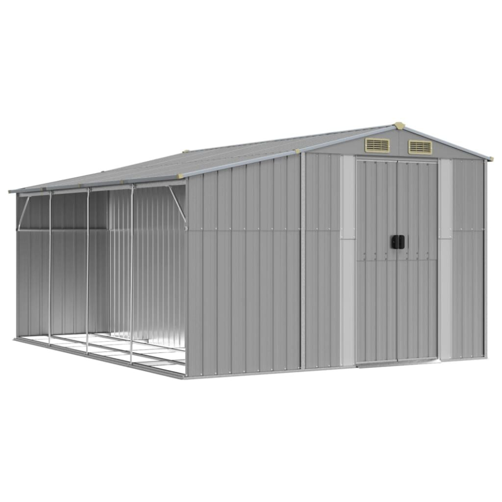 (grey, 277 x 365.5 x 179 cm) vidaXL Garden Shed Metal Shed Outdoor Storage Shed Anthracite Galvanised Steel