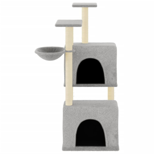 VidaXL (light grey) vidaXL Cat Tree Cat Tower with Sisal Scratching Posts Cat Cando Light Grey 2
