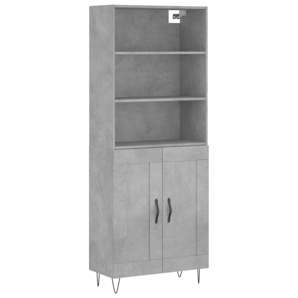 vidaXL - Highboard - 2 Door - Concrete Grey - Image 3