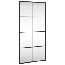 (40 x 80 cm) vidaXL Wall Mirror Hallway Makeup Mirror Hanging Mirror Black Rectangle Iron