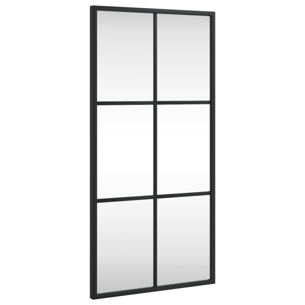 (30 x 60 cm) vidaXL Wall Mirror Hallway Makeup Mirror Hanging Mirror Black Rectangle Iron