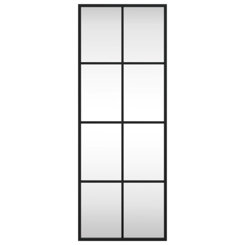 VidaXL (30 x 80 cm) vidaXL Wall Mirror Hallway Makeup Mirror Hanging Mirror Black Rectangle Iron 2