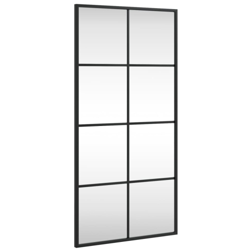 VidaXL (40 x 80 cm) vidaXL Wall Mirror Hallway Makeup Mirror Hanging Mirror Black Rectangle Iron 1