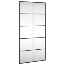 (50 x 100 cm) vidaXL Wall Mirror Hallway Makeup Mirror Hanging Mirror Black Rectangle Iron