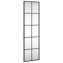 (30 x 100 cm) vidaXL Wall Mirror Hallway Makeup Mirror Hanging Mirror Black Rectangle Iron