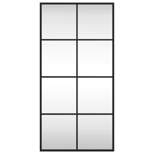 VidaXL (40 x 80 cm) vidaXL Wall Mirror Hallway Makeup Mirror Hanging Mirror Black Rectangle Iron 2