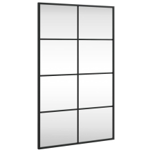(50 x 80 cm) vidaXL Wall Mirror Hallway Makeup Mirror Hanging Mirror Black Rectangle Iron