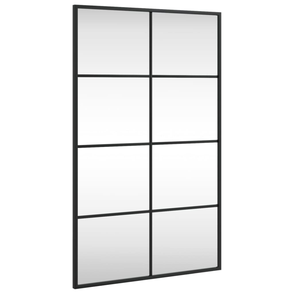 (50 x 80 cm) vidaXL Wall Mirror Hallway Makeup Mirror Hanging Mirror Black Rectangle Iron