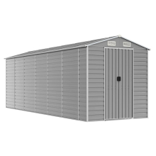 (light grey, 191 x 555 x 198 cm) vidaXL Garden Shed Outdoor Storage Shed Patio Yard Tool Shed Galvanised Steel