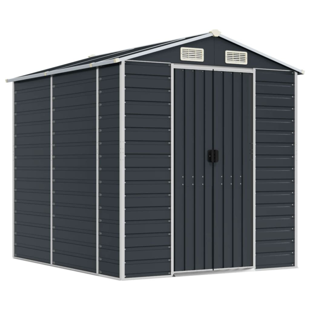 Vidaxl (Anthracite, 191 X 215 X 198 Cm) Garden Shed Outdoor Storage Shed Patio Yard Tool Shed Galvanised Steel
