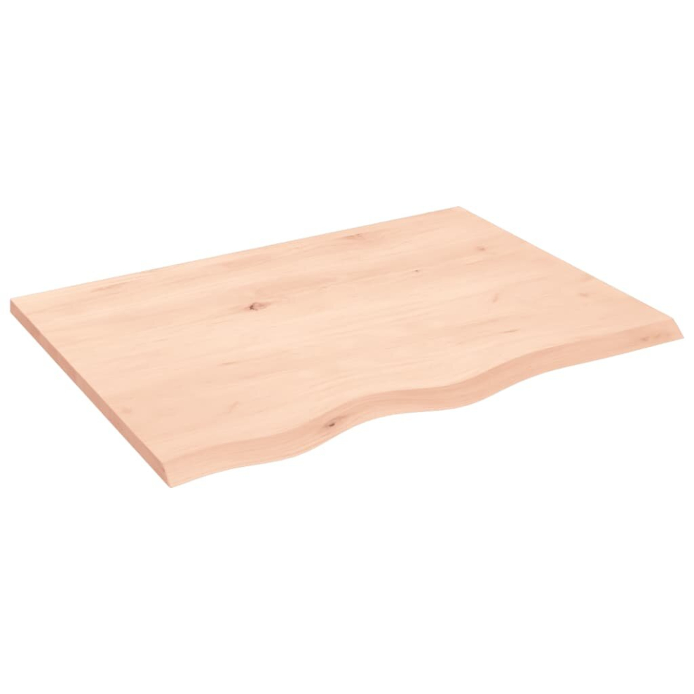 Vidaxl (Brown, 80 X 60 X 2 Cm) Table Top Wooden Desk Top Dining Table Top Untreated Solid Wood Oak