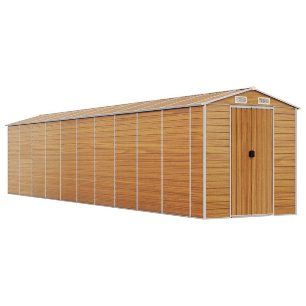 Photos - Garden & Outdoor Decoration VidaXL   Garden Shed Outdoor Storage Shed Patio Yard Tool Shed Galvanised Steel (light brown, 191 x 895 x 198 cm)