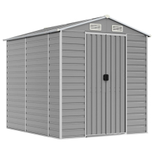 (light grey, 191 x 215 x 198 cm) vidaXL Garden Shed Outdoor Storage Shed Patio Yard Tool Shed Galvanised Steel