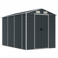(anthracite, 191 x 300 x 198 cm) vidaXL Garden Shed Outdoor Storage Shed Patio Yard Tool Shed Galvanised Steel
