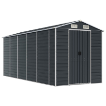 (anthracite, 191 x 470 x 198 cm) vidaXL Garden Shed Outdoor Storage Shed Patio Yard Tool Shed Galvanised Steel