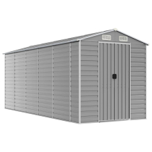 (light grey, 191 x 470 x 198 cm) vidaXL Garden Shed Outdoor Storage Shed Patio Yard Tool Shed Galvanised Steel
