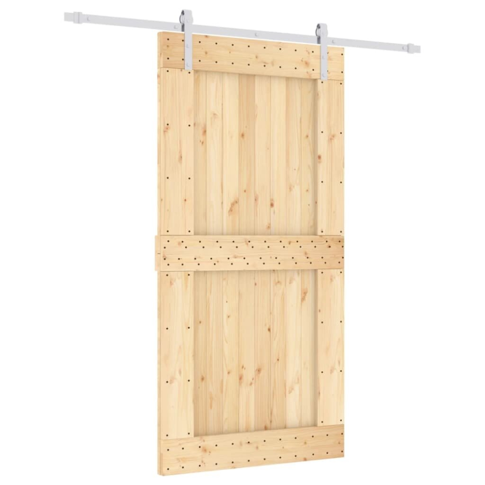 vidaXL Sliding Door with Hardware Set Interior Door Barn Door Solid Wood Pine