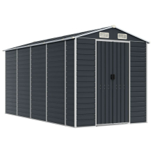 (anthracite, 191 x 385 x 198 cm) vidaXL Garden Shed Outdoor Storage Shed Patio Yard Tool Shed Galvanised Steel