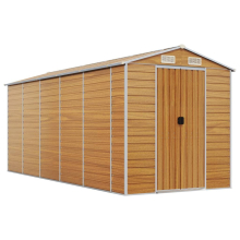 (light brown, 191 x 470 x 198 cm) vidaXL Garden Shed Outdoor Storage Shed Patio Yard Tool Shed Galvanised Steel