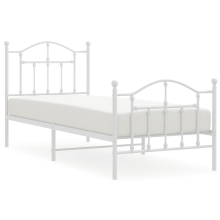 (white, 90 x 190/with headboard & footboard) vidaXL Metal Bed Frame Bedroom Platform Bed Base Bedstead Mattress Foundation