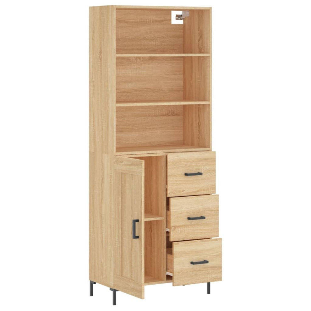 VIDAXL Highboard - 3 Drawer 3 Shelf - Sonoma Oak Effect - Image 2