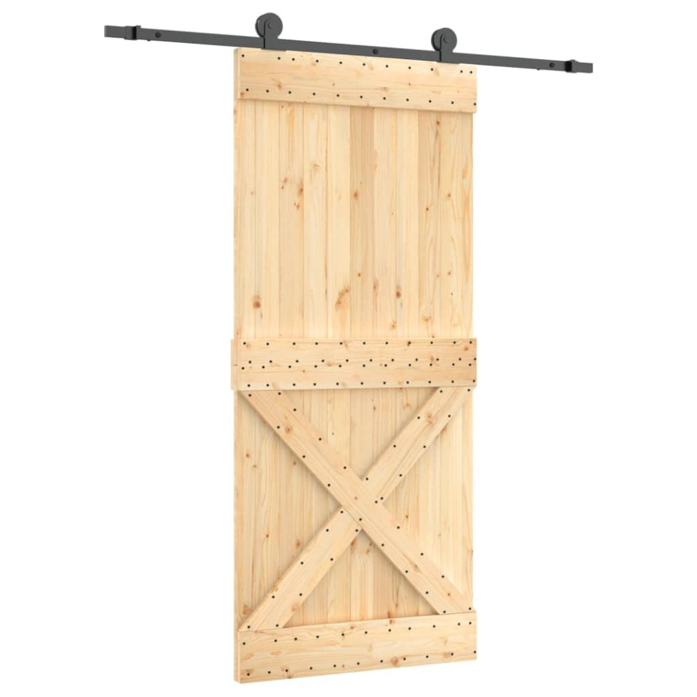 vidaXL Sliding Door with Hardware Set Interior Door Barn Door Solid Wood Pine