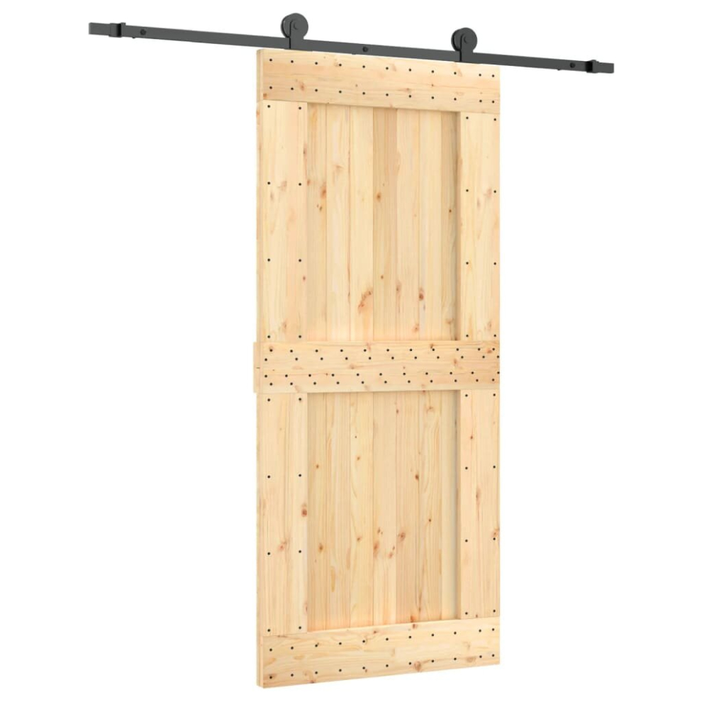 vidaXL Sliding Door with Hardware Set Interior Door Barn Door Solid Wood Pine