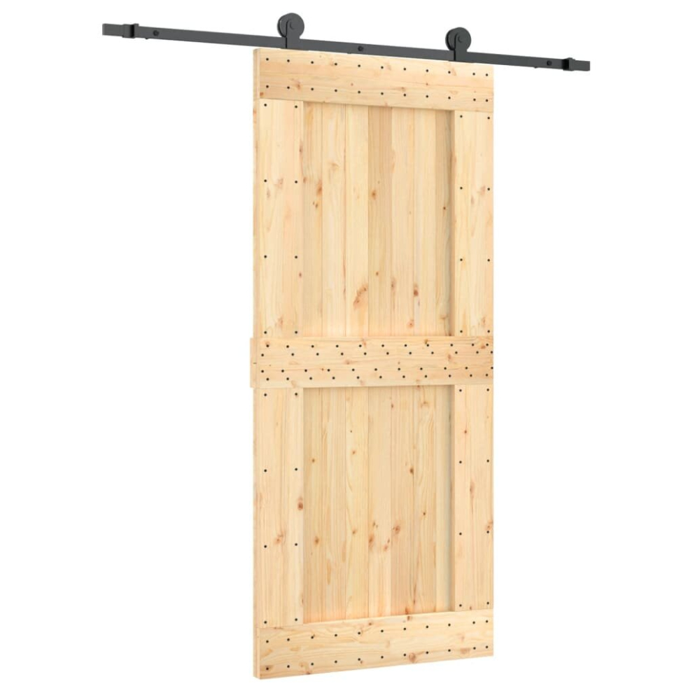 vidaXL Sliding Door with Hardware Set Interior Door Barn Door Solid Wood Pine