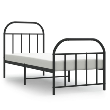 (black, 75 x 190/with headboard & footboard) vidaXL Metal Bed Frame Bedroom Bed Base Bedstead Metal Matress Foundation