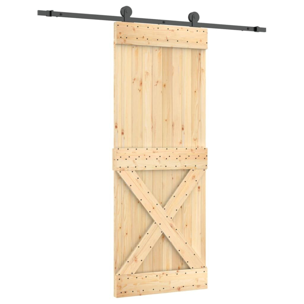 vidaXL Sliding Door with Hardware Set Interior Door Barn Door Solid Wood Pine