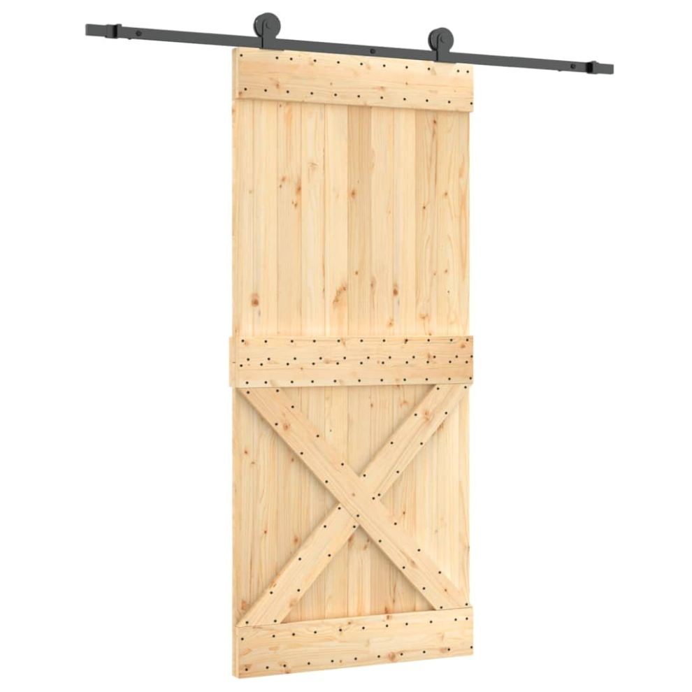 vidaXL Sliding Door with Hardware Set Interior Door Barn Door Solid Wood Pine