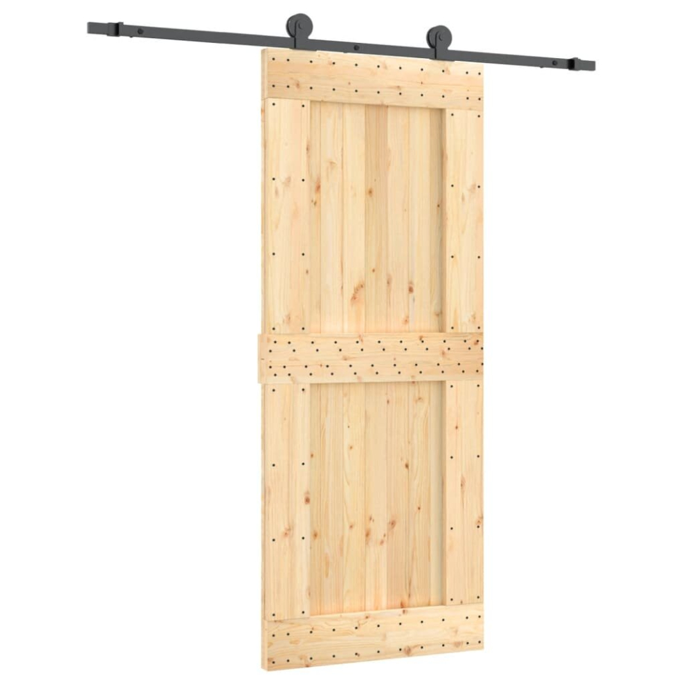 vidaXL Sliding Door with Hardware Set Interior Door Barn Door Solid Wood Pine