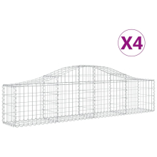 vidaXL Gabionen mit Hochbogen 4 Stk. 200x30x40/60 cm Verzinktes Eisen