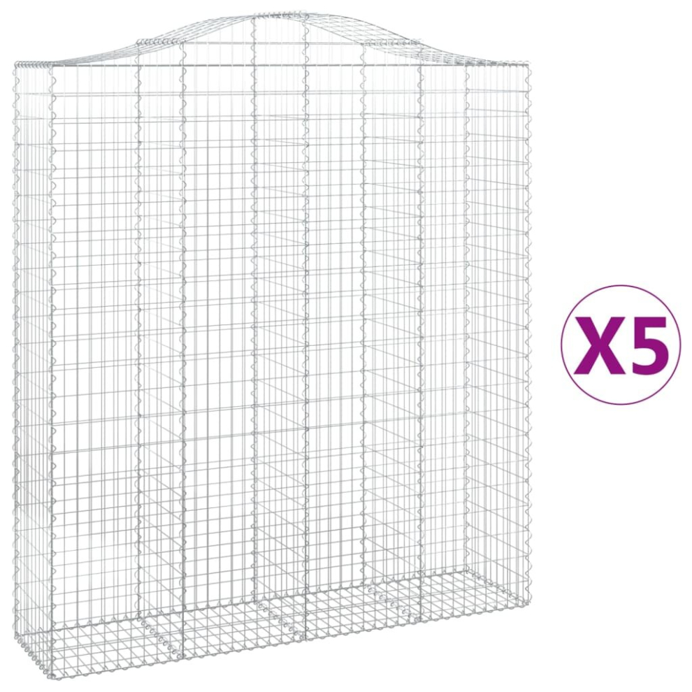 Photos - Other for Repair VidaXL   Arched Gabion Basket Stone Basket Gabion Retaining Wall Galvanised Iron (200 x 50 x 220/240 cm/ 5 pcs)