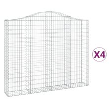 vidaXL Gabionen mit Hochbogen 4 Stk. 200x30x160/180cm Verzinktes Eisen