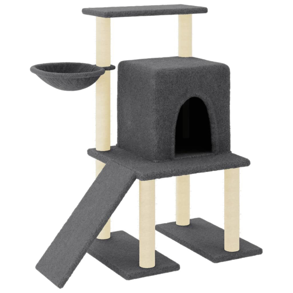 (dark grey) vidaXL Cat Tree Cat Tower with Sisal Scratching Posts Cat Cando Light Grey