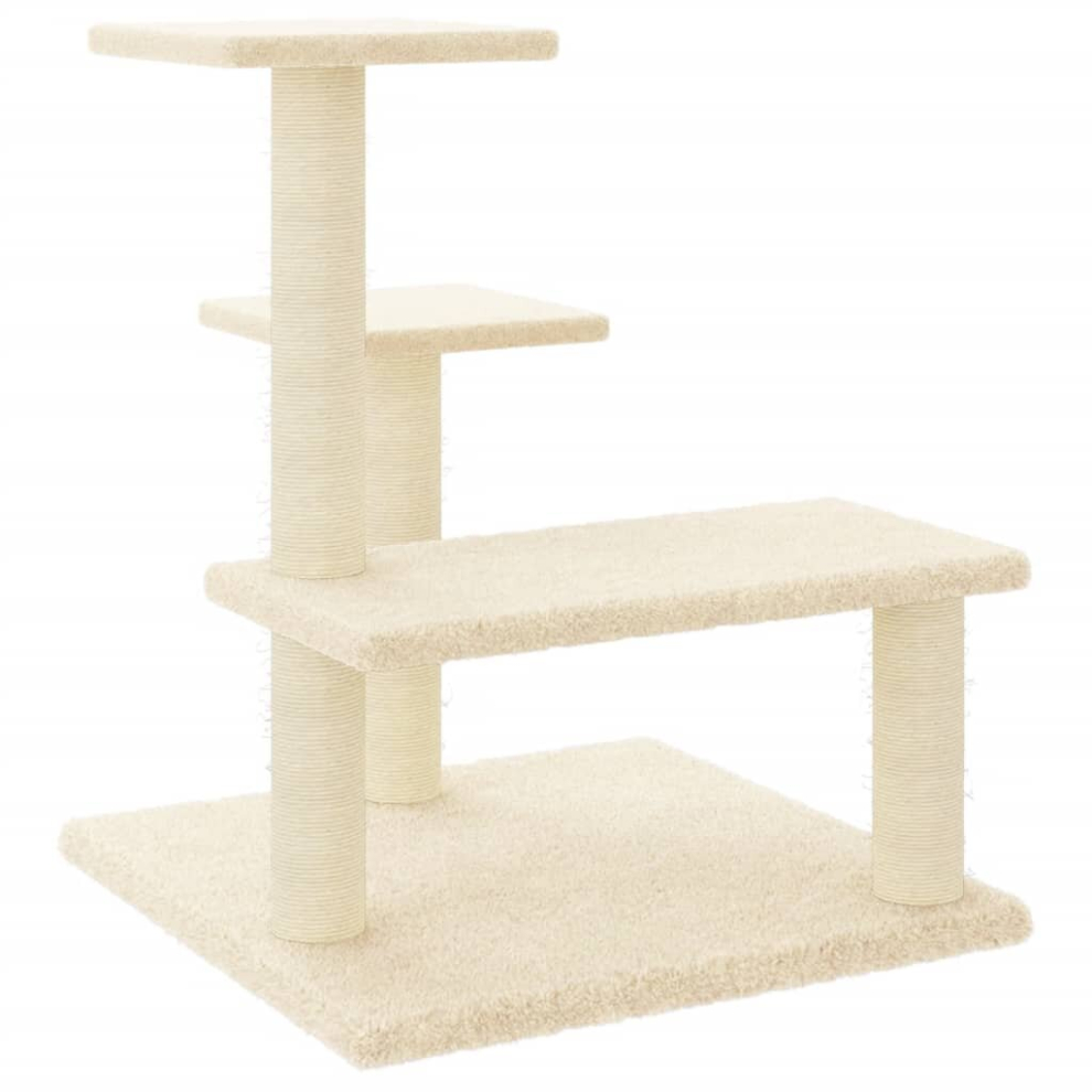 (cream) vidaXL Cat Tree Cat Tower with Sisal Scratching Posts Activity Centre Cream