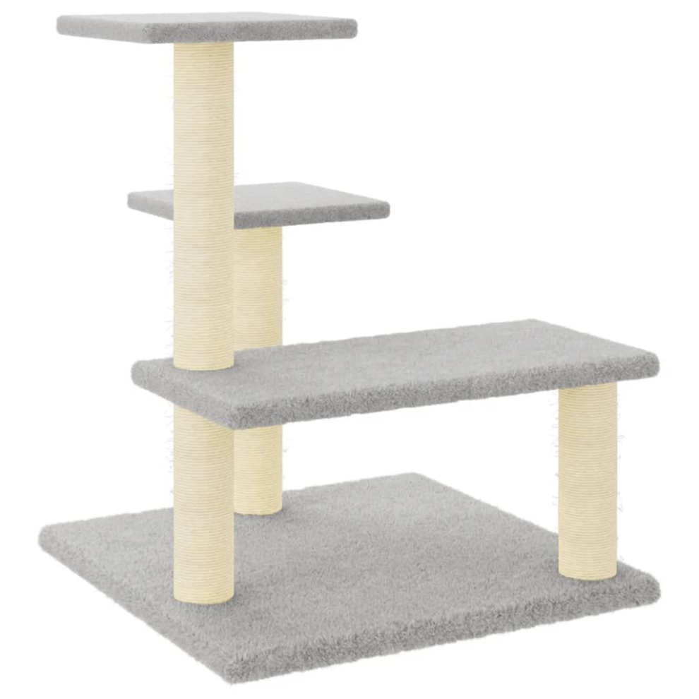 (light grey) vidaXL Cat Tree Cat Tower with Sisal Scratching Posts Activity Centre Cream