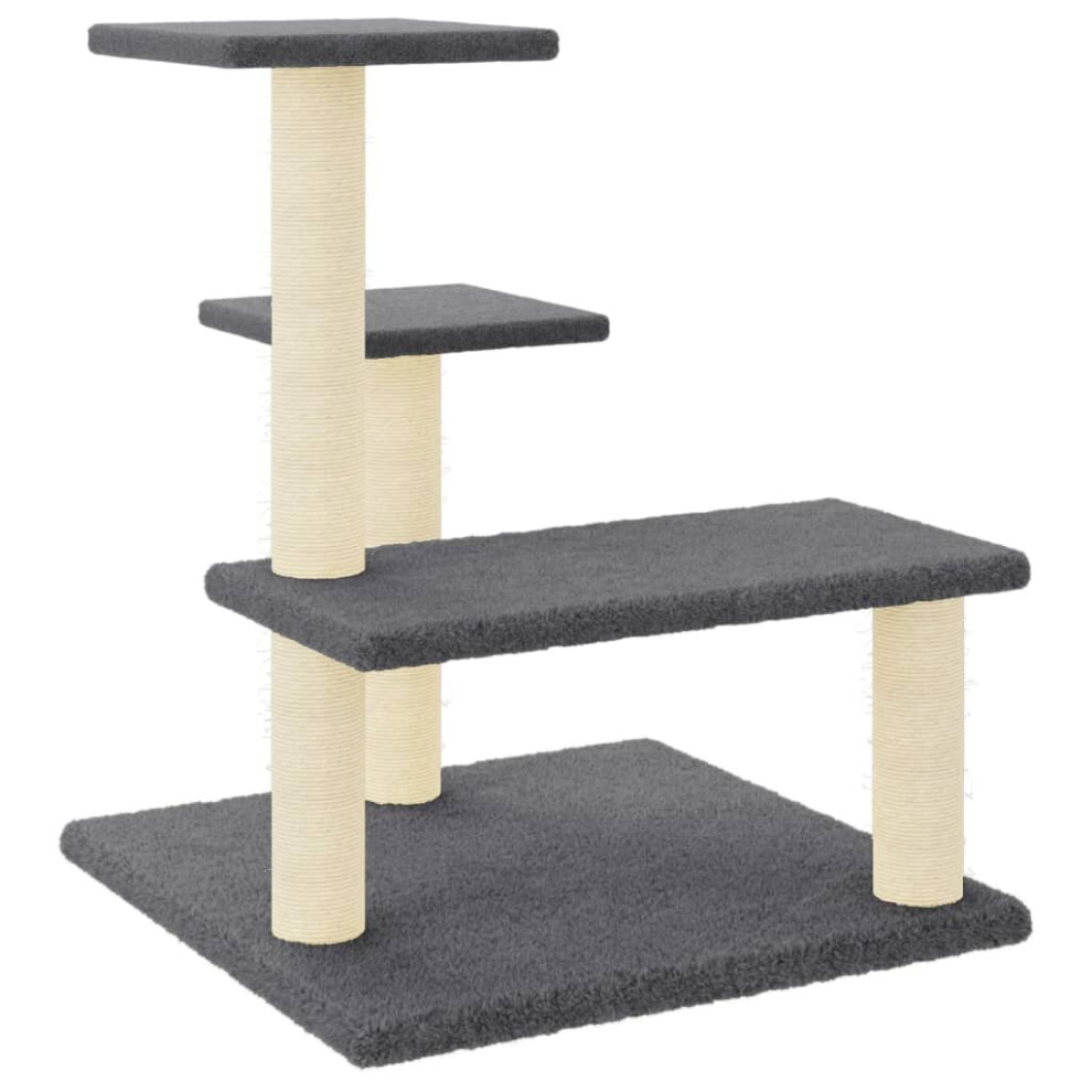 (dark grey) vidaXL Cat Tree Cat Tower with Sisal Scratching Posts Activity Centre Cream