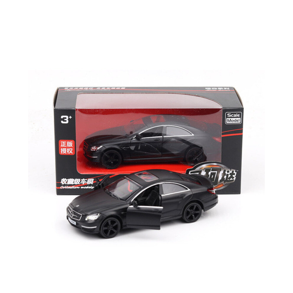 (Matte Black With box) 1:36 Mercedes Benz CLS C63 AMG High Simulation Diecast Model Cars Luxury