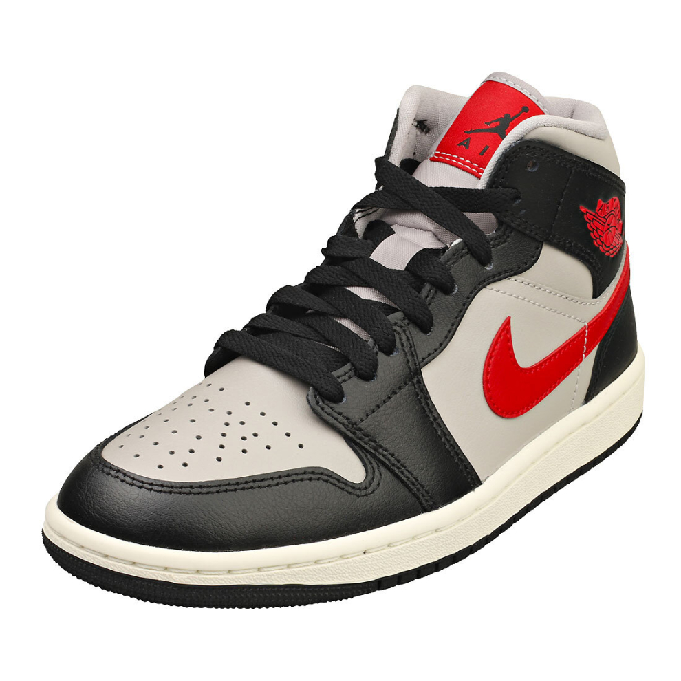 (8.5) Nike Air Jordan 1 Mid Womens Fashion Trainers in Black Grey