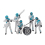 Carrera Pit Crew Silver Overalls (5) Figure Set 1