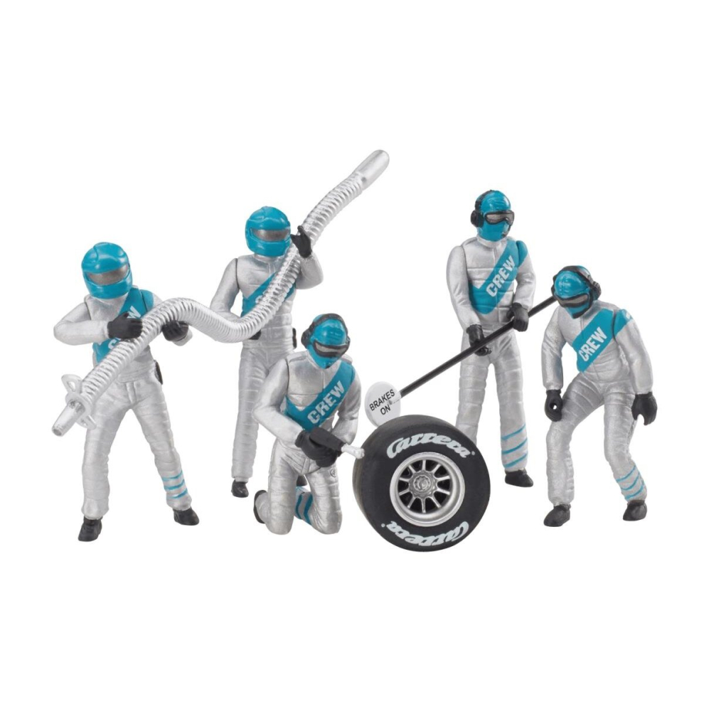 Pit Crew Silver Overalls (5) Figure Set